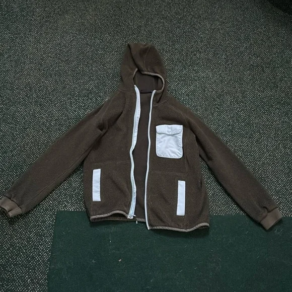 Cotopaxi dark green with light blue full zip Sherpa hoodie size small - Picture 1 of 4